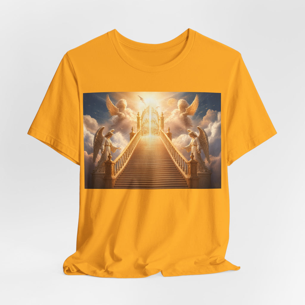 Heavenly Stairway T‑Shirt — Golden Gates Angelic Design