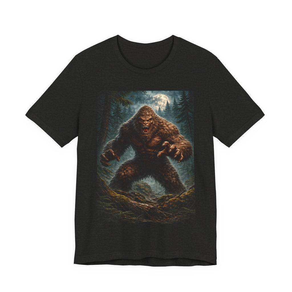 Bigfoot Monster Graphic T-Shirt — Sasquatch Forest Night Tee