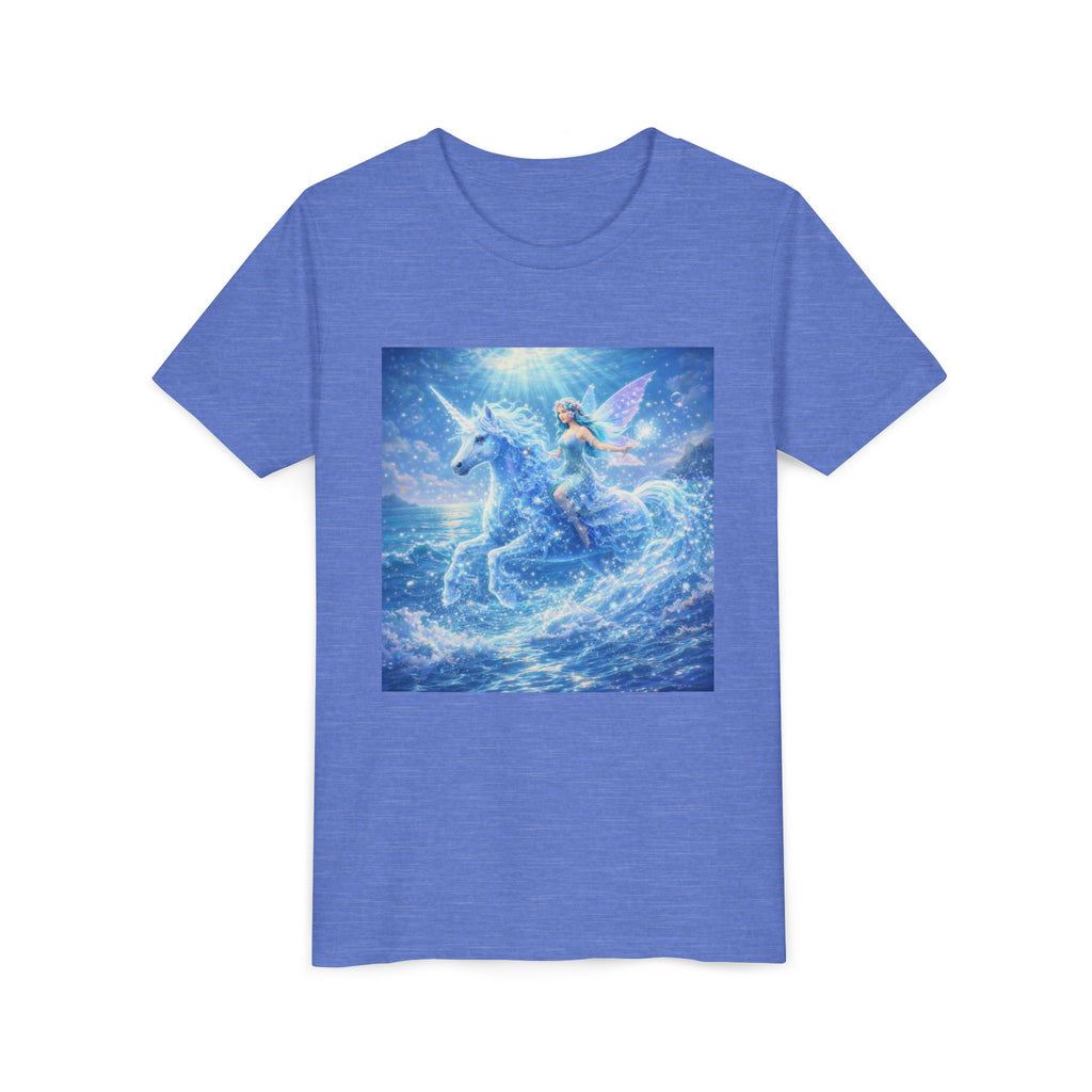 Kids Unicorn Fairy Tee — Magical Blue Pegasus Graphic Youth T-Shirt