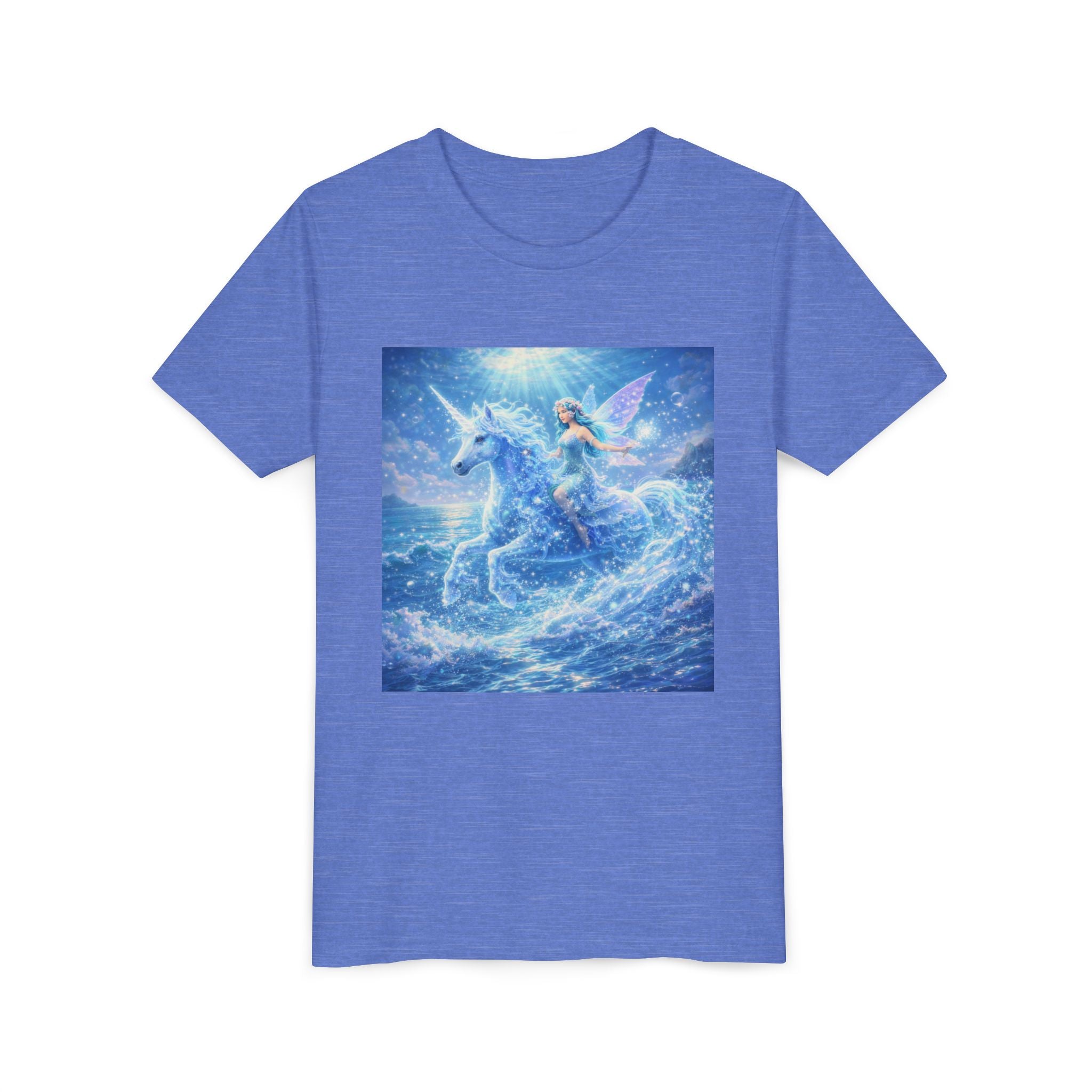 Kids Unicorn Fairy Tee — Magical Blue Pegasus Graphic Youth T-Shirt