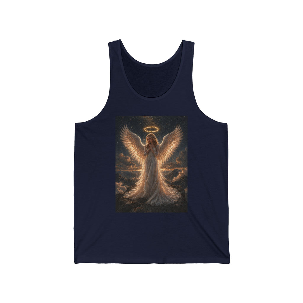 Angel Halo Graphic Tank Top — Radiant Guardian Illustration