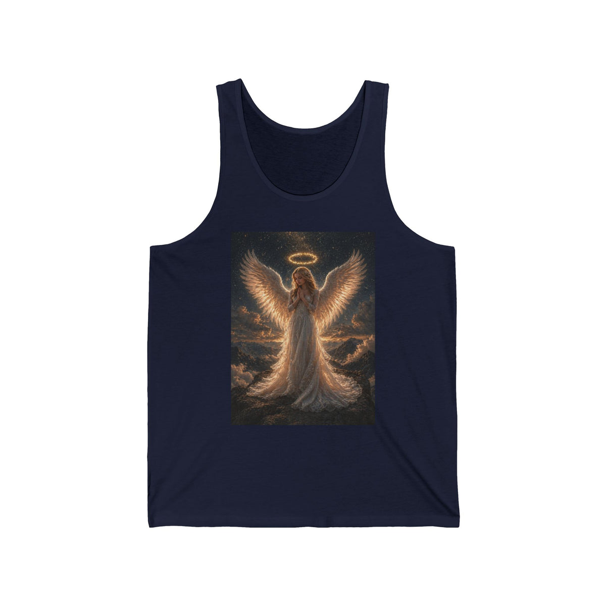 Angel Halo Graphic Tank Top — Radiant Guardian Illustration