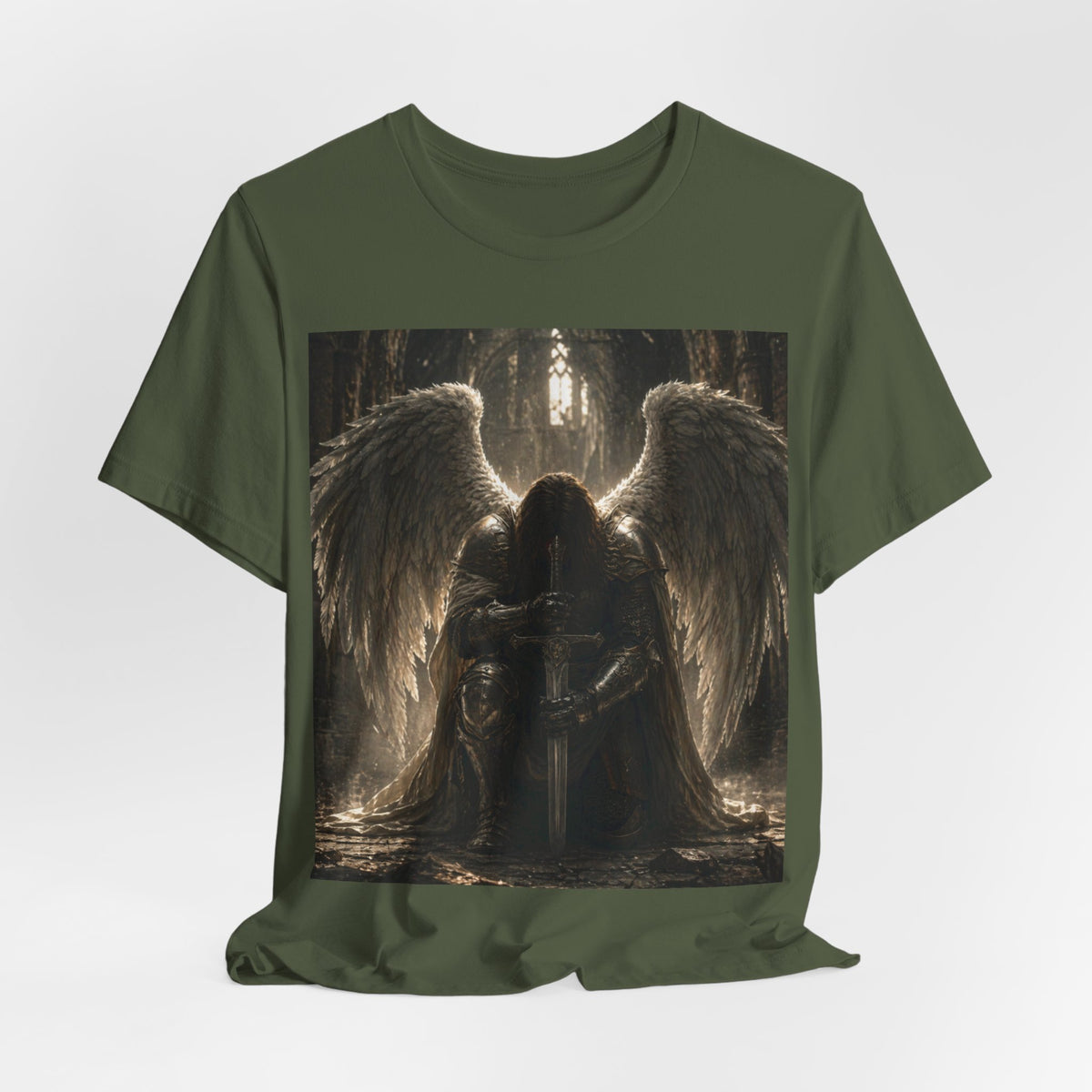 Dark Angel Graphic Tee — Gothic Winged Angel Art T-Shirt