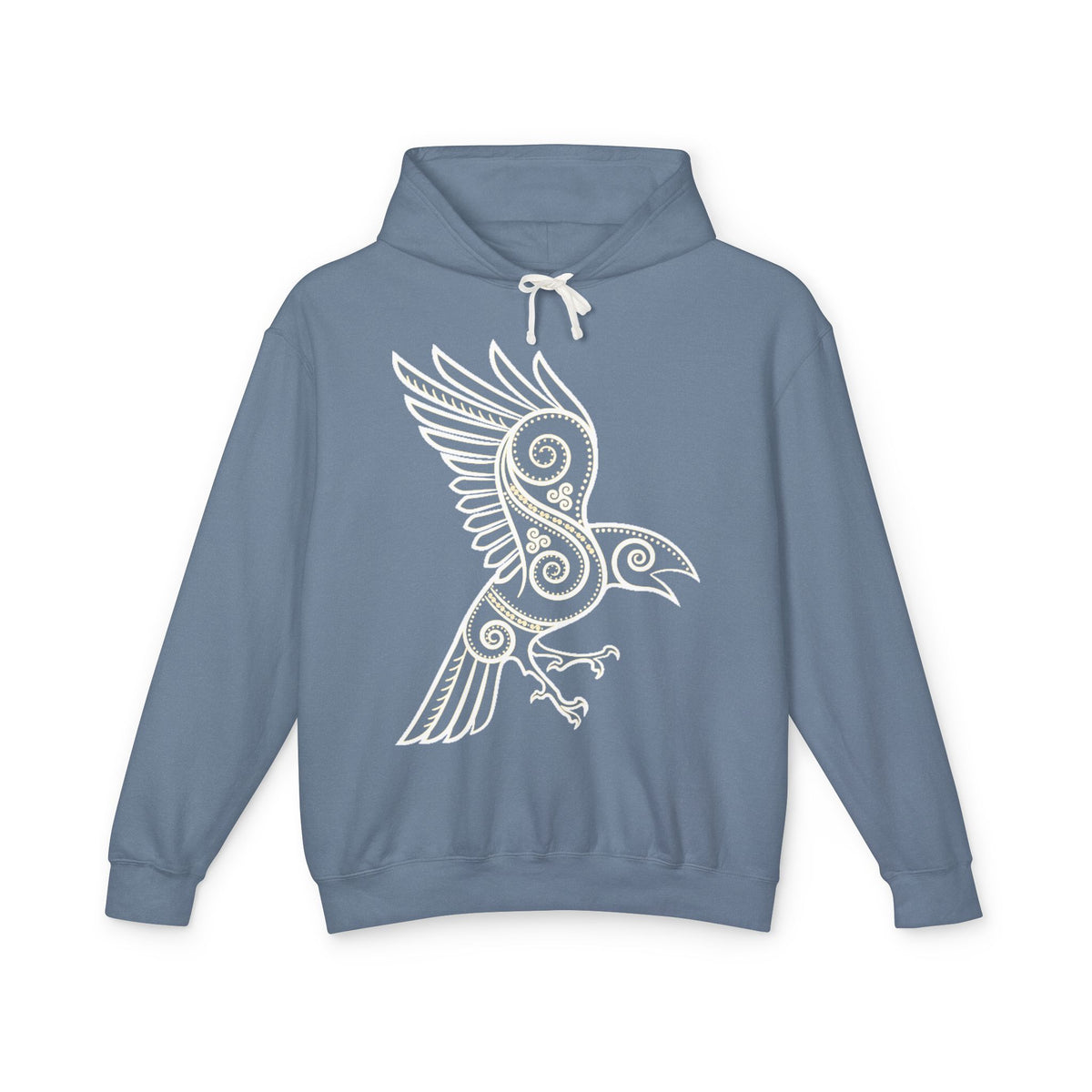Celtic Raven Hoodie — Tribal Norse Bird Design Lightweight Pullover