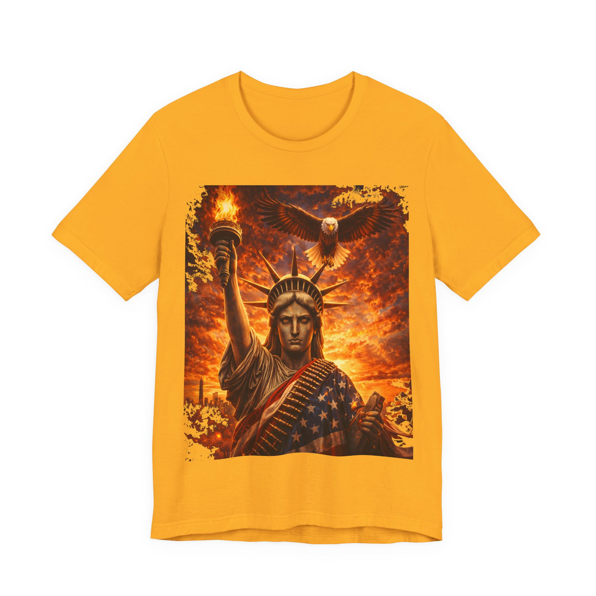 Statue of Liberty Eagle Graphic Tee — Patriotic American Flag T-Shirt