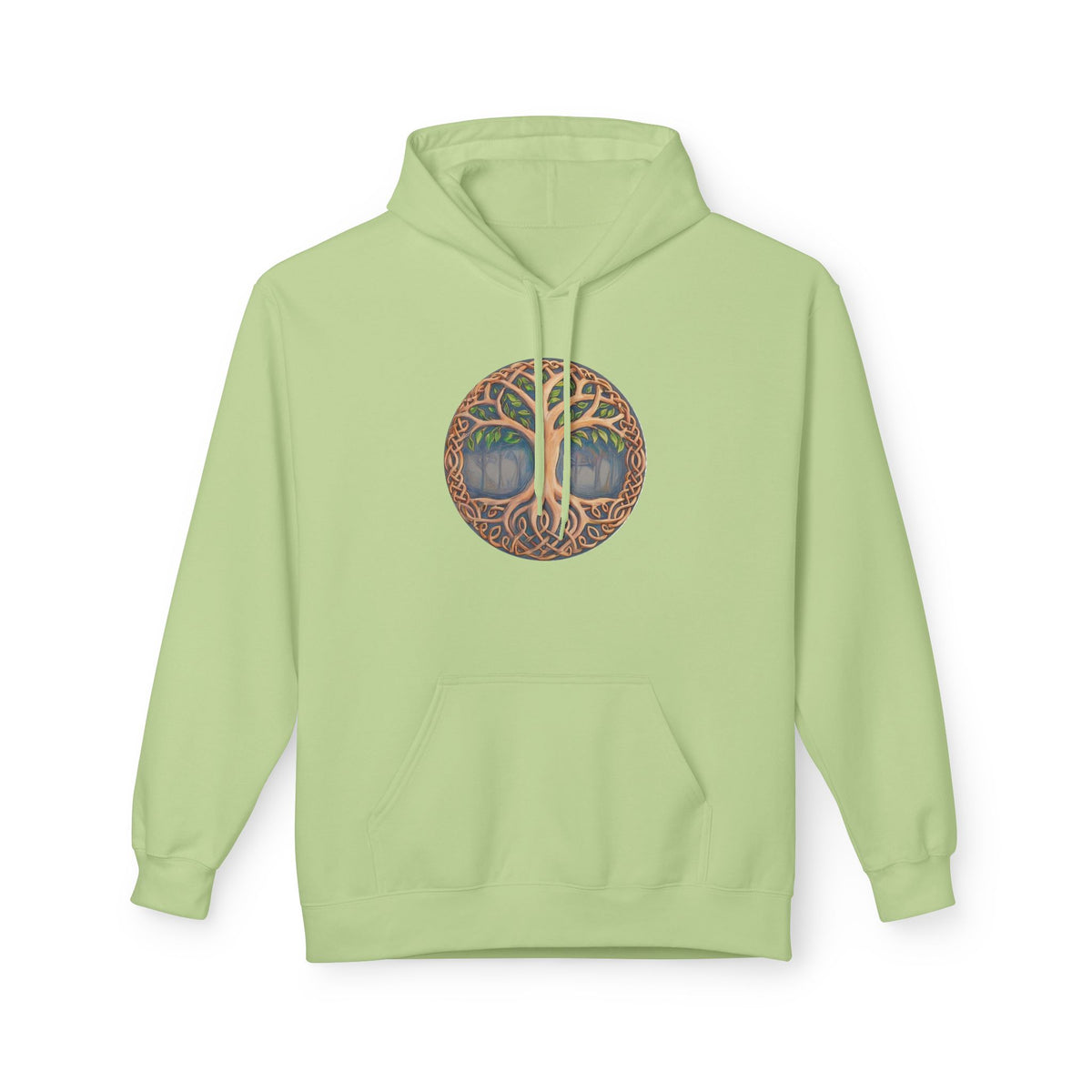 Yggdrasil Tree of Life Cotton Hoodie — Botanical Circle Art Sweatshirt