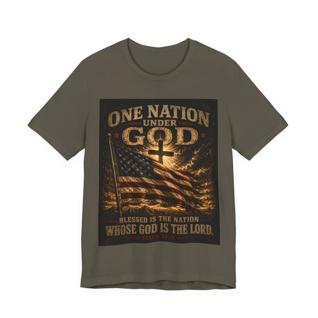 One Nation Under God T-Shirt – Patriotic Christian Flag Tee