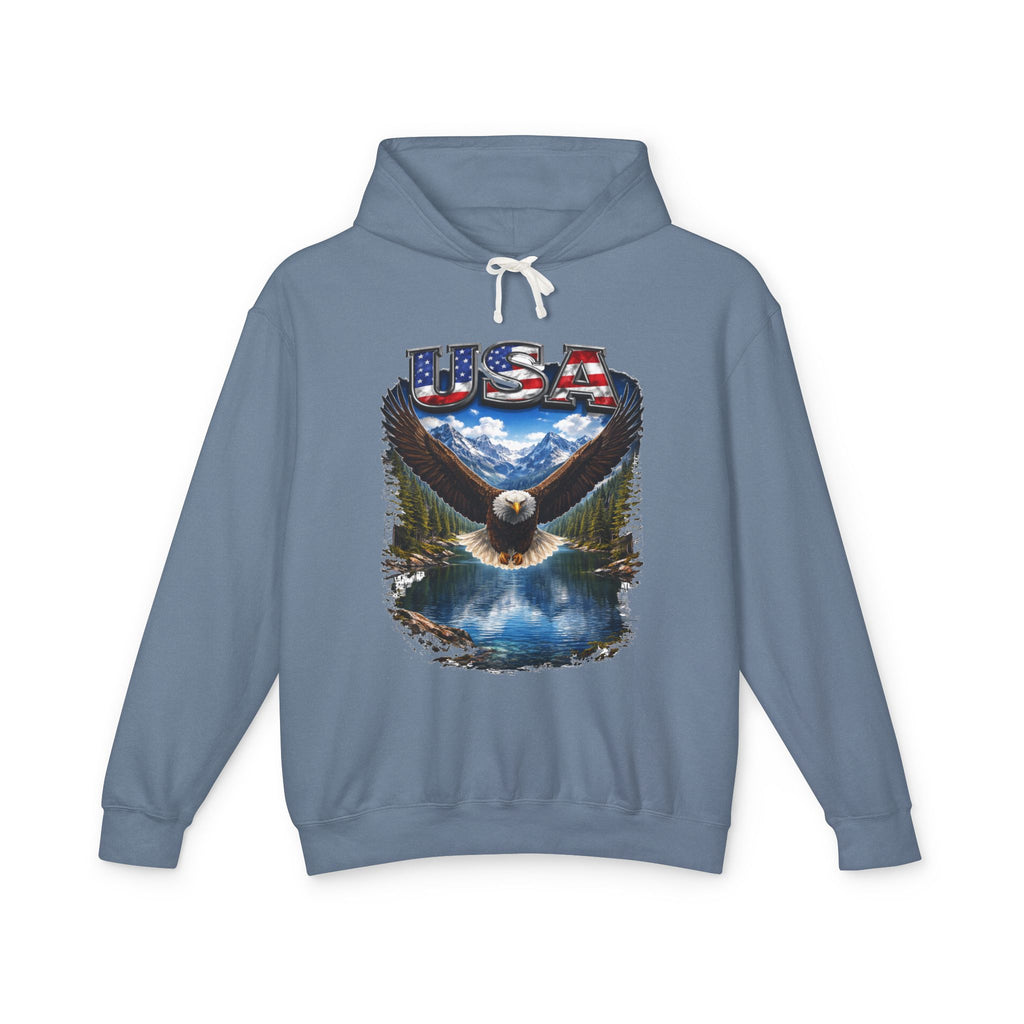 USA Eagle Hoodie — Patriotic Bald Eagle Graphic Hooded Sweatshirt