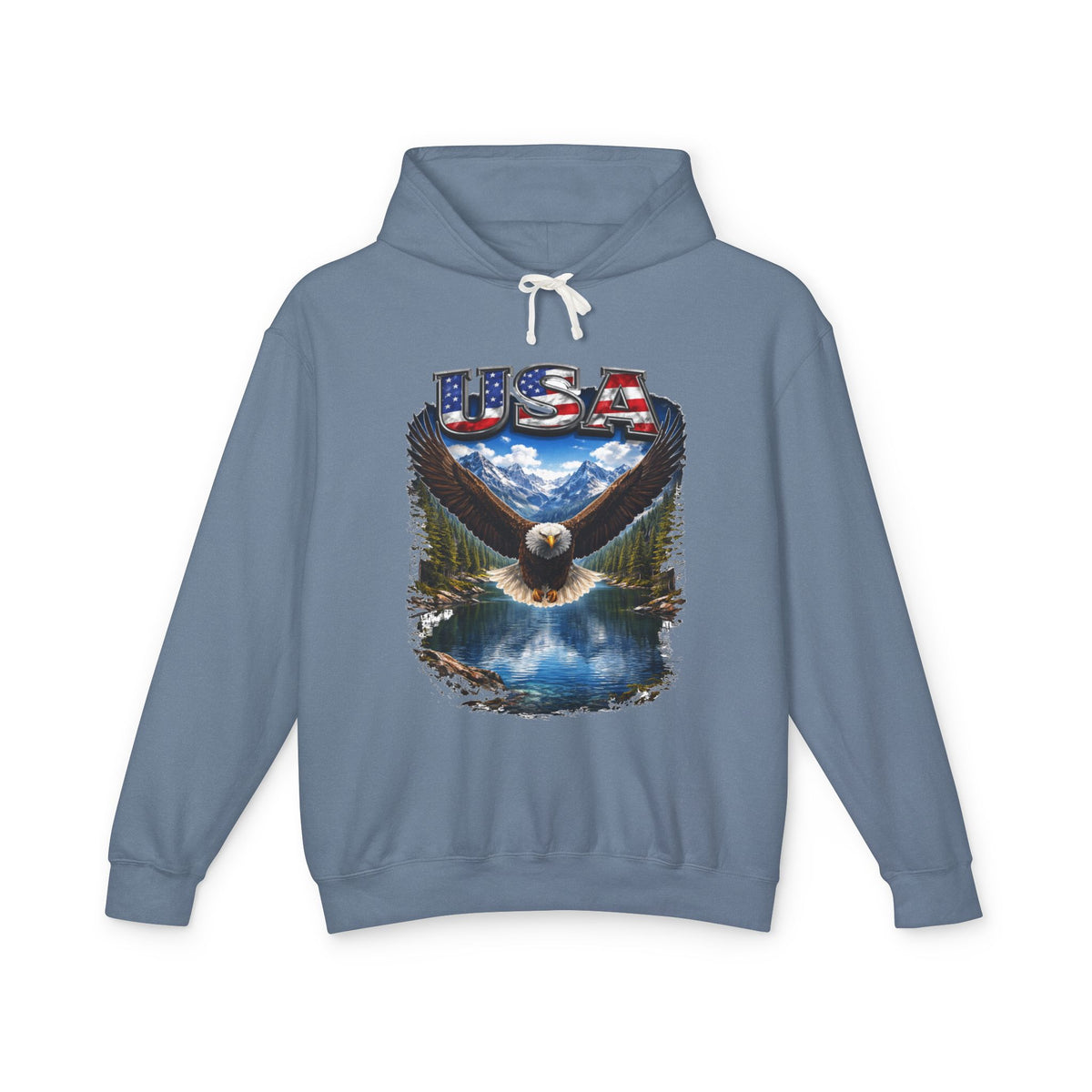 USA Eagle Hoodie — Patriotic Bald Eagle Graphic Hooded Sweatshirt