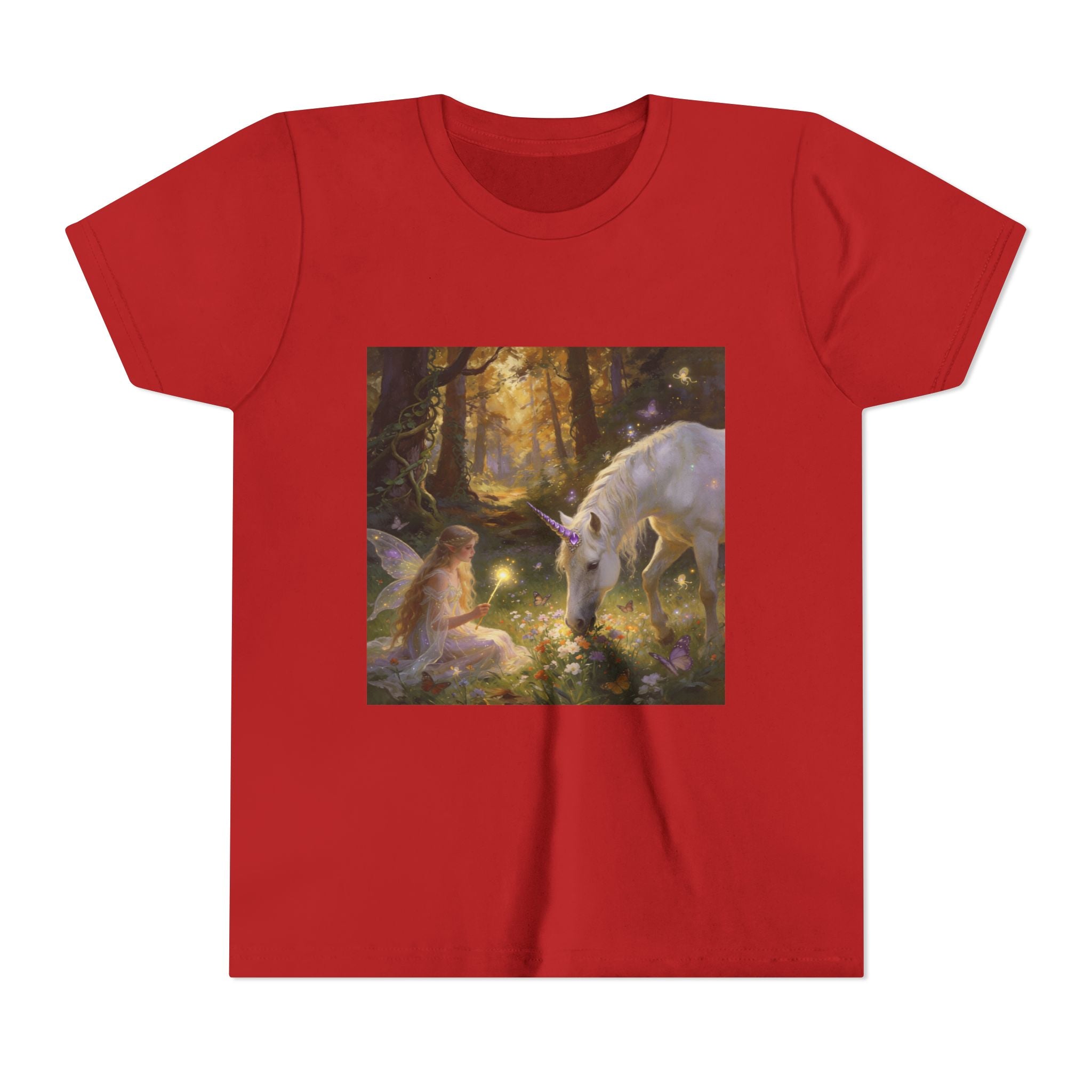 Youth Tee — Enchanted Forest Unicorn & Fairy Graphic
