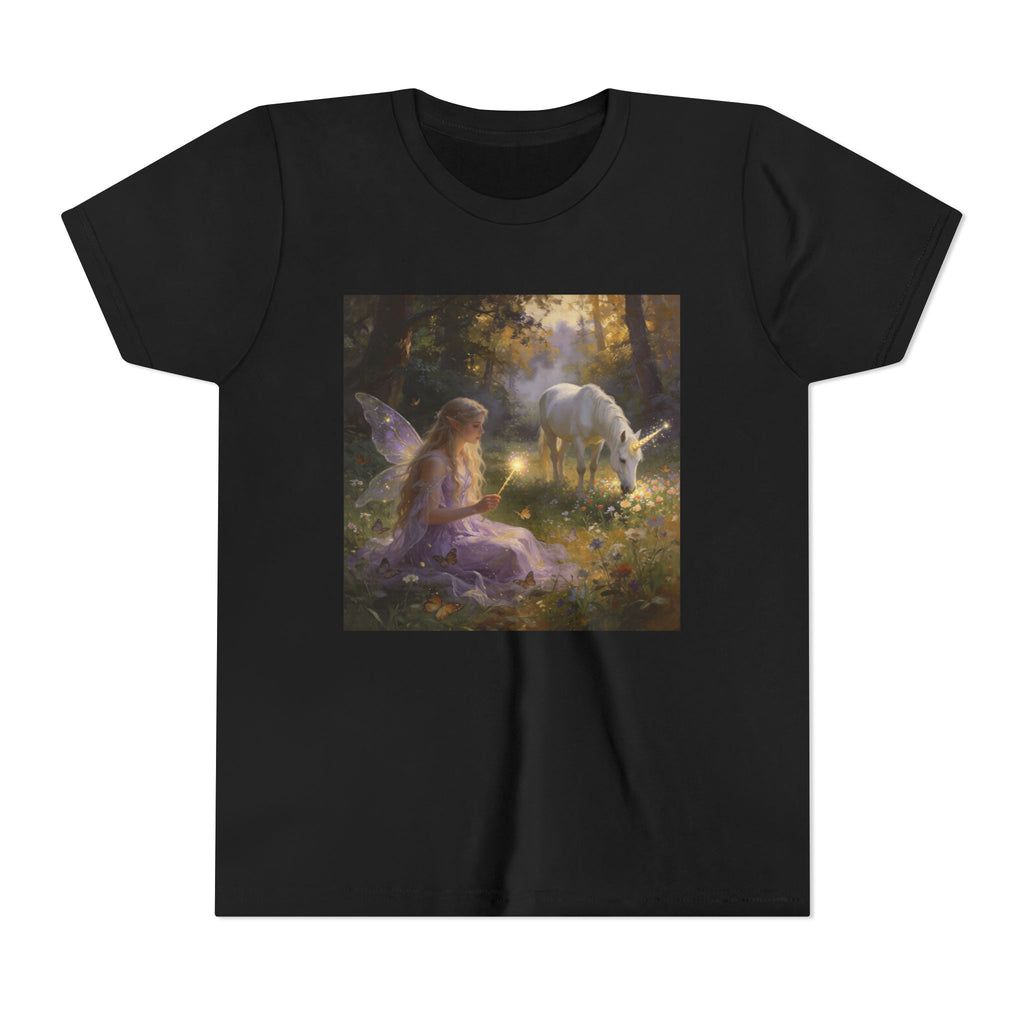 Youth Tee — Fairy and Unicorn Enchanted Forest Design