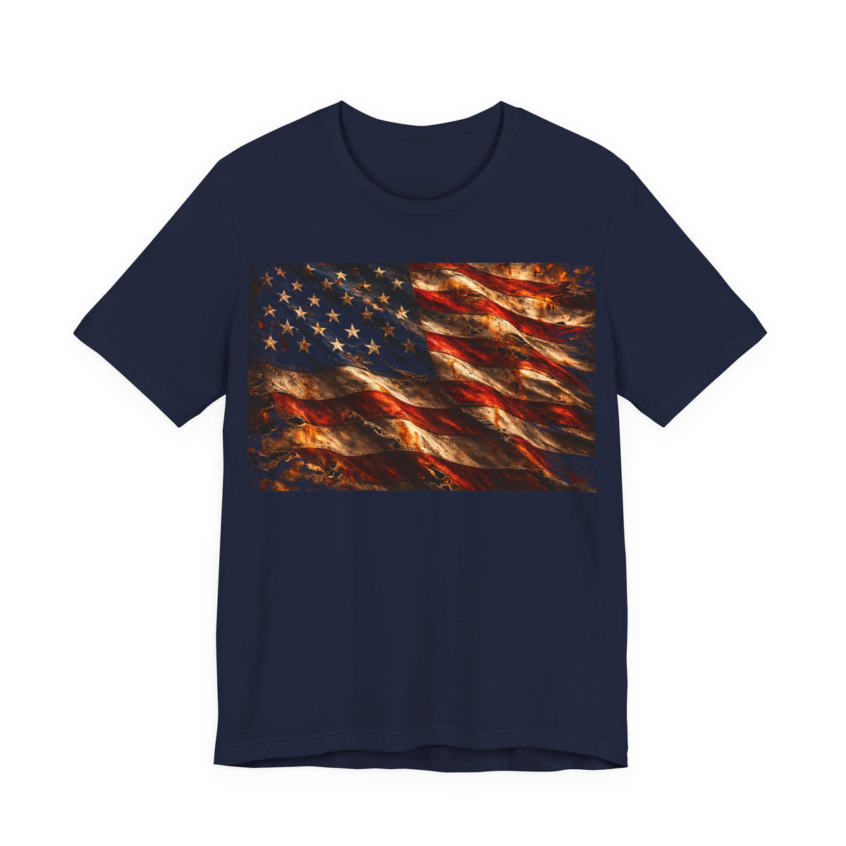 American Flag T-Shirt — Vintage Distressed Stars & Stripes Tee