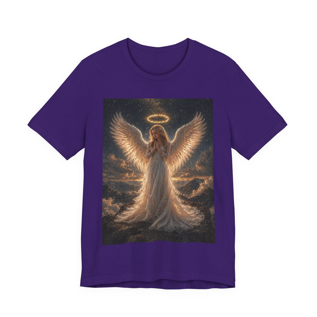 Angel Wings Graphic Tee — Glowing Halo Spiritual T-Shirt