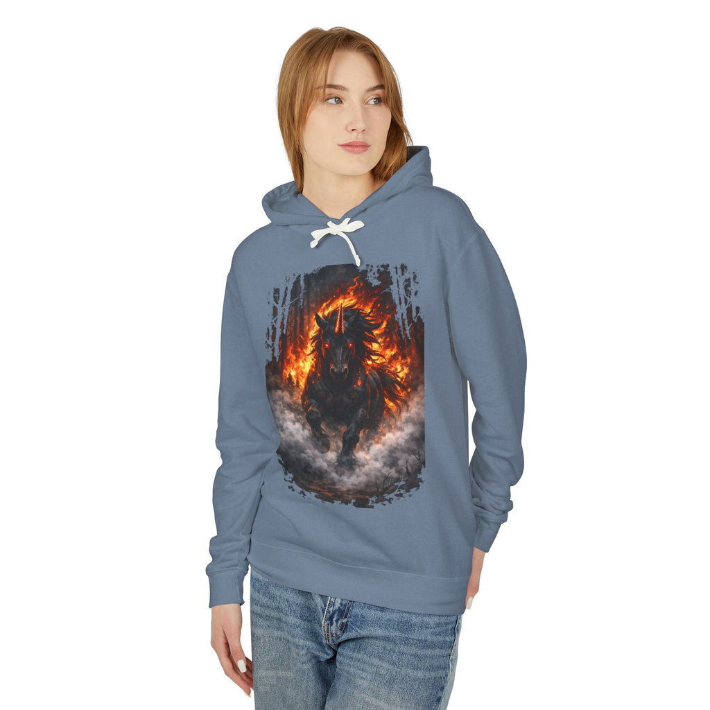 Fiery Horse Hoodie — Flaming Stallion Graphic Sweatshirt