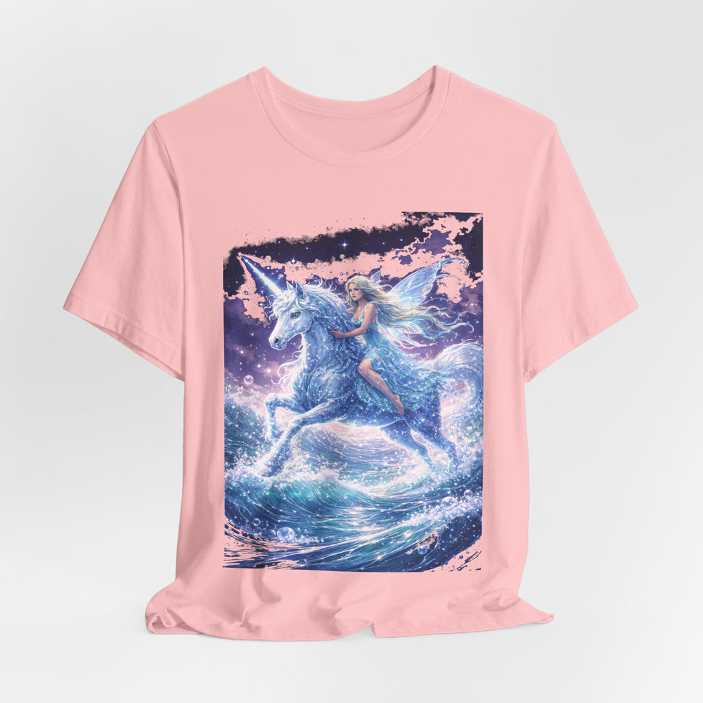 Mystical Unicorn Rider T‑Shirt – Fantasy Pegasus Night Sky Graphic Tee