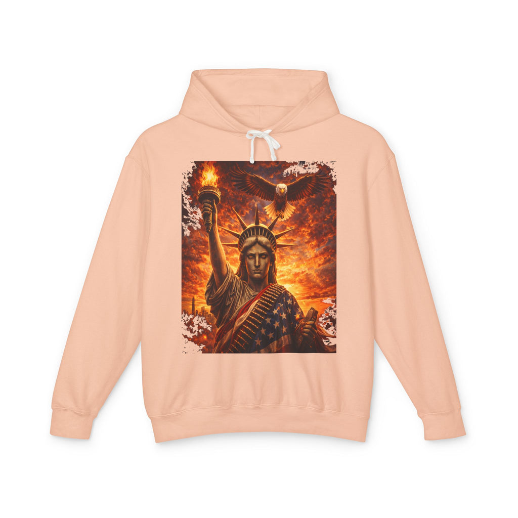 Statue of Liberty Flame Graphic Hoodie — Patriot Fire Art Sweatshirt
