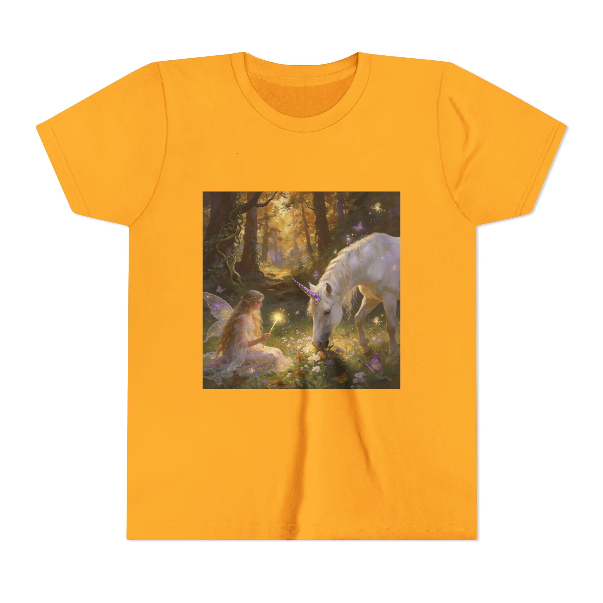 Youth Tee — Enchanted Forest Unicorn & Fairy Graphic