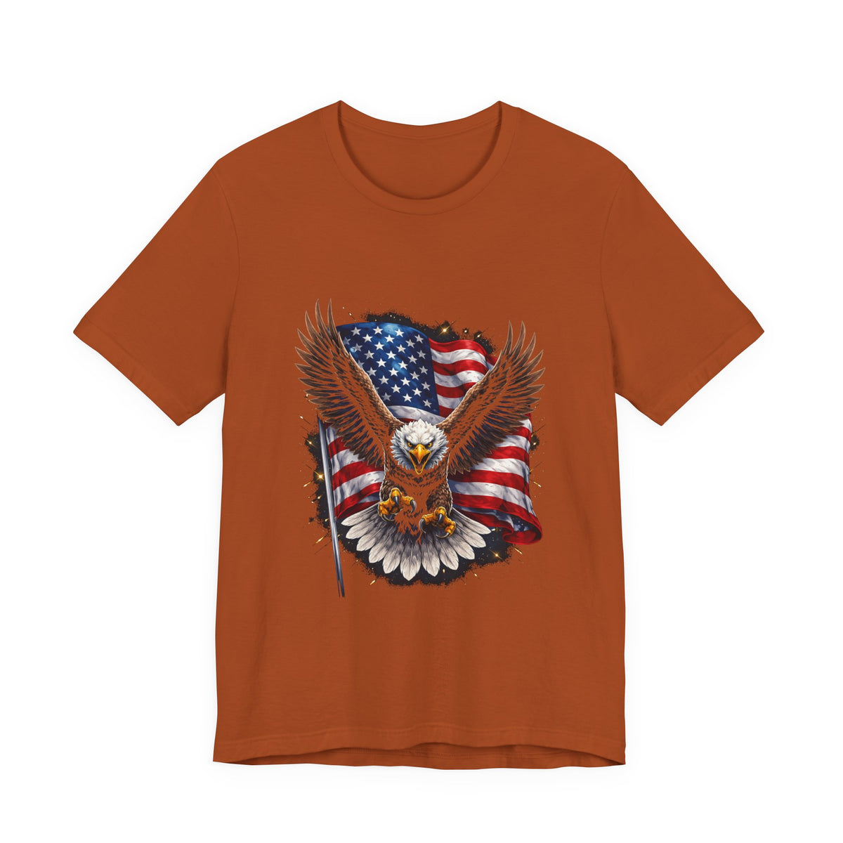 American Eagle Flag T-Shirt — Patriotic Bald Eagle Tee for 4th of July & Veterans