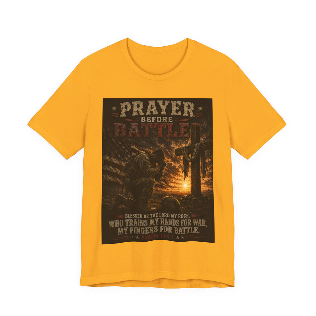 Prayer Before Battle T-Shirt — Christian Military Faith Tee