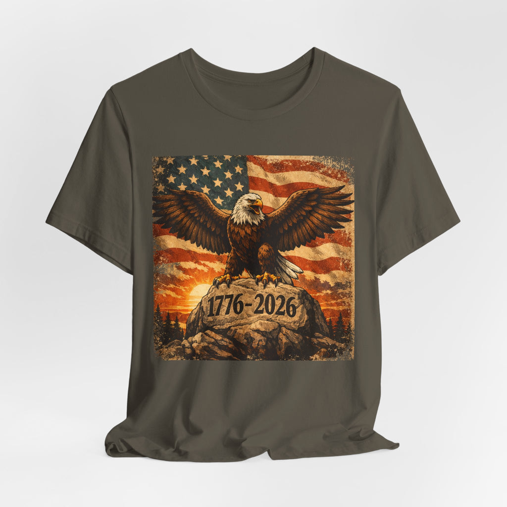 Patriotic Eagle Tee — 1776-2026 American Flag Graphic T-Shirt