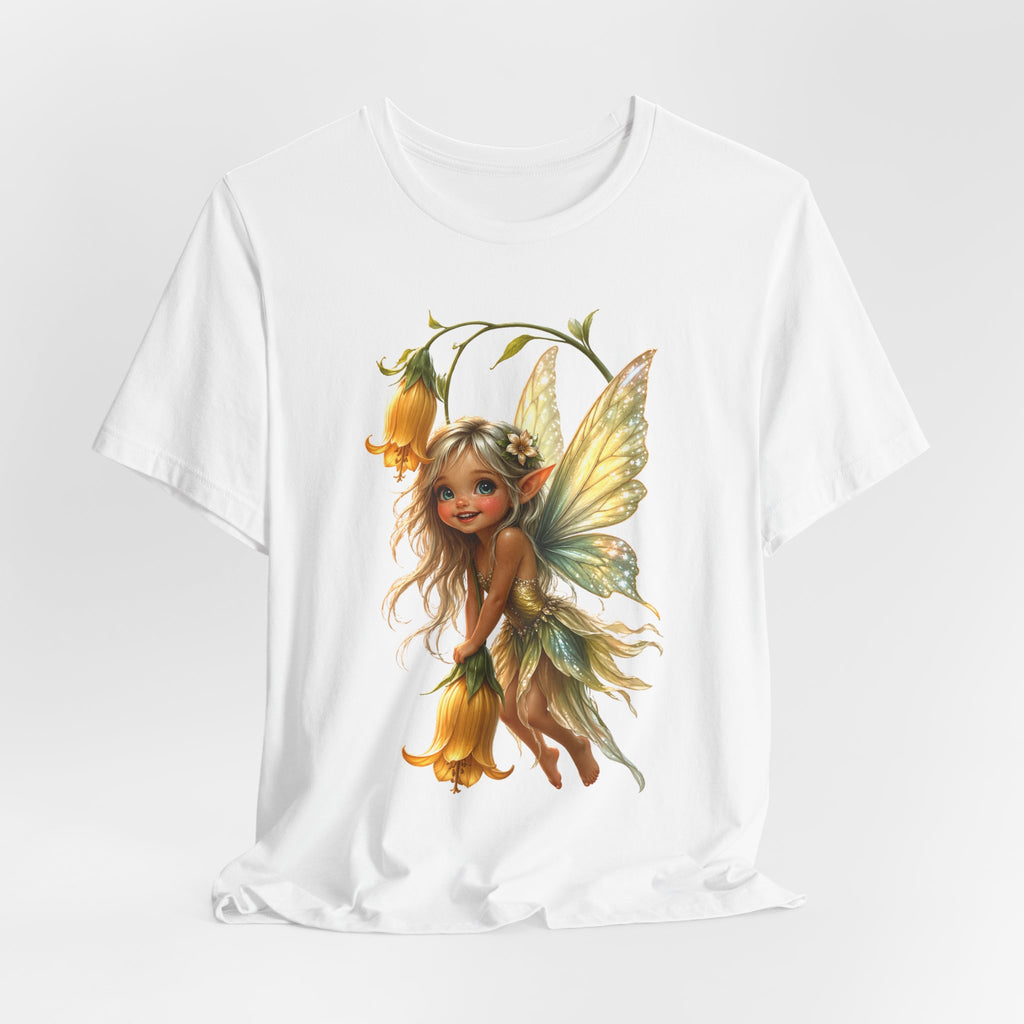 Fairy Flower T-Shirt — Whimsical Yellow Bell Fairy Graphic Tee