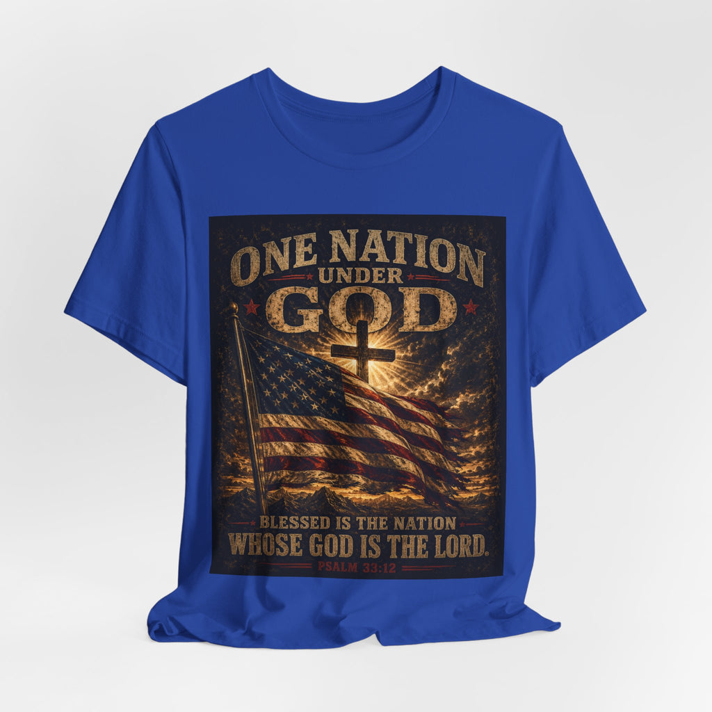 One Nation Under God T-Shirt – Patriotic Christian Flag Tee