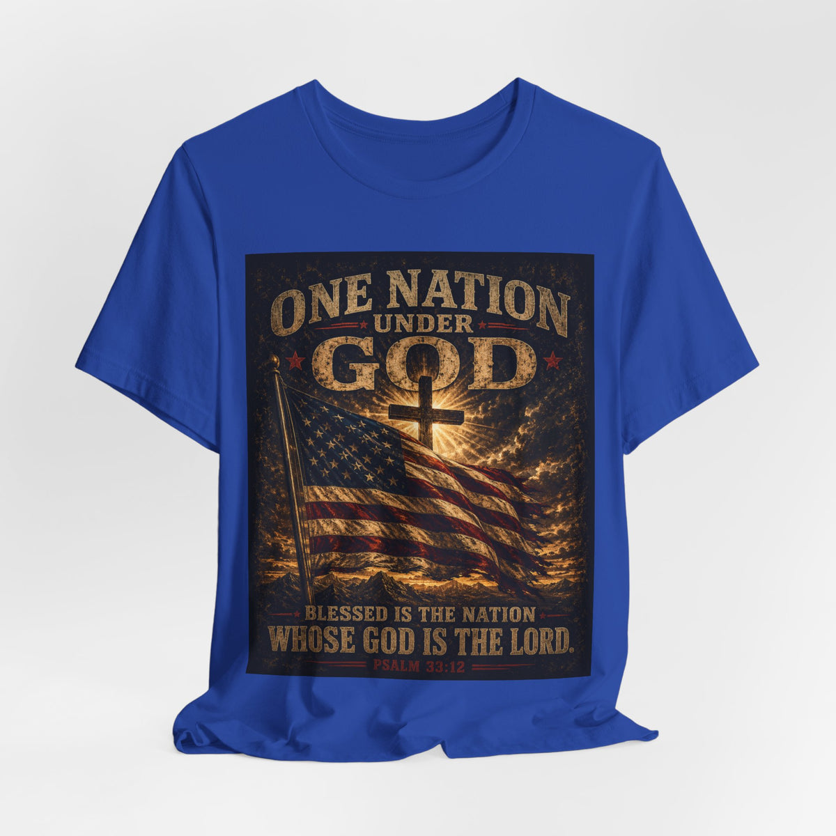 One Nation Under God T-Shirt – Patriotic Christian Flag Tee
