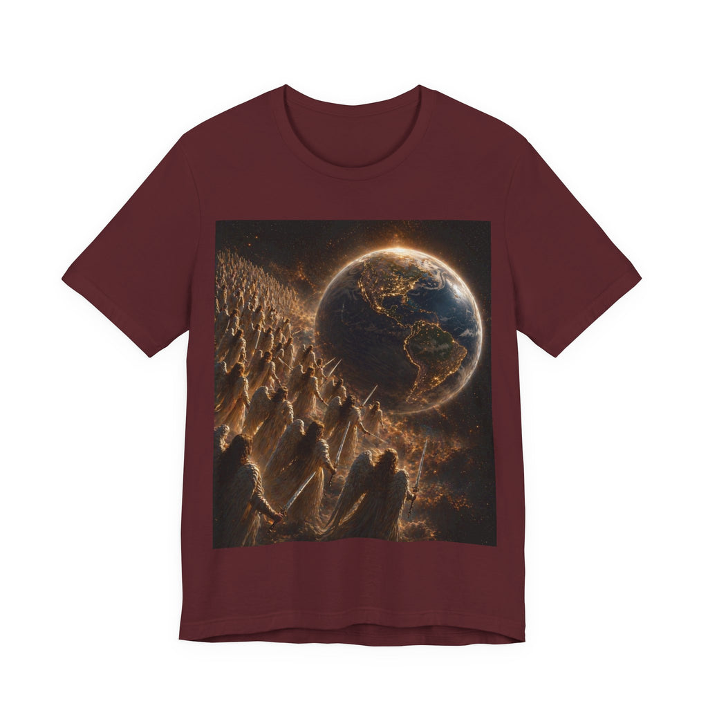 Earth Rise Graphic Tee — Glowing Planet & Mountainscape T-Shirt