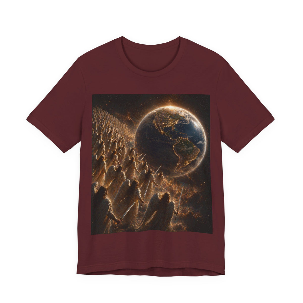 Earth Rise Graphic Tee — Glowing Planet & Mountainscape T-Shirt