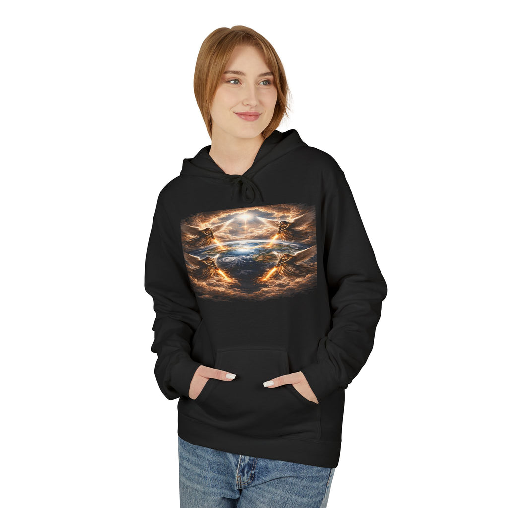 Revelation 7:1 The four Angels at the end of times-Jesus Christ retrun-Unisex Midweight Softstyle Fleece Hoodie