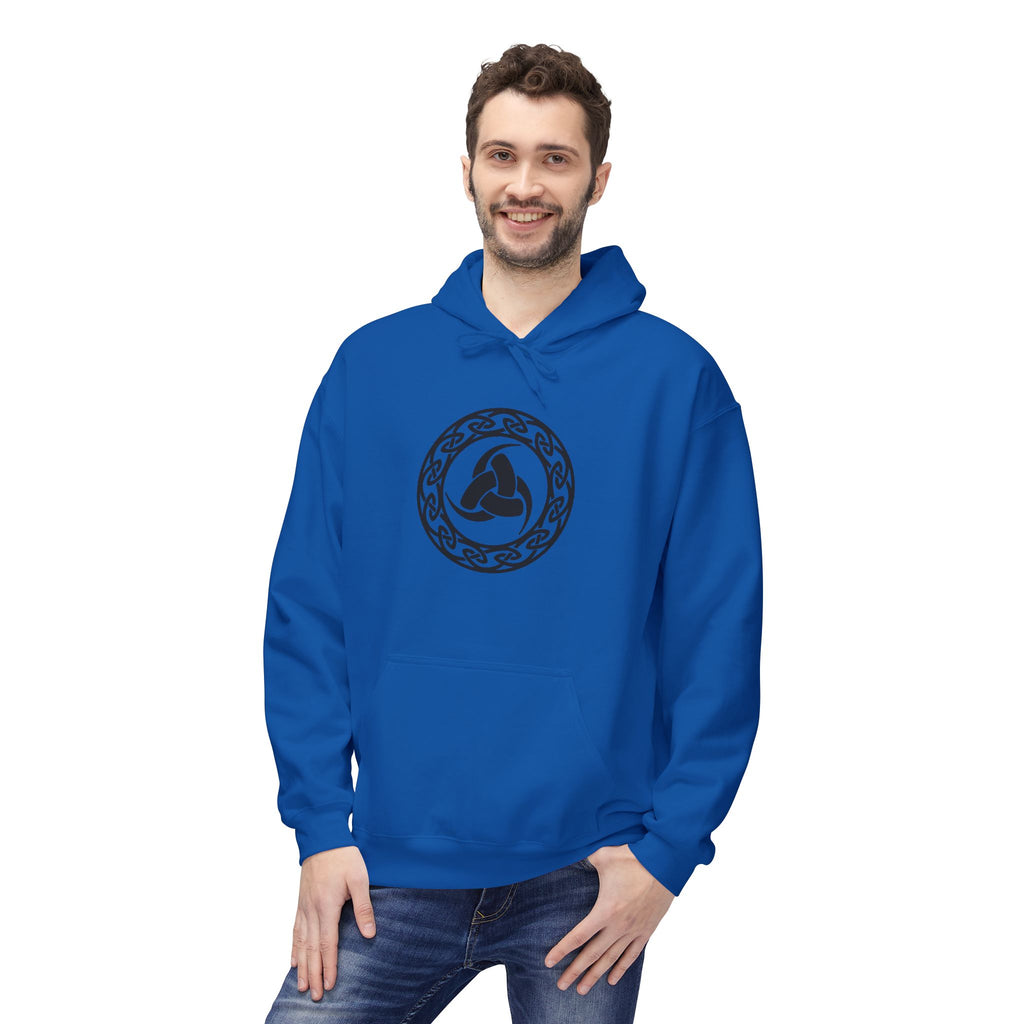 Viking Helm Knot Hoodie — Norse Valknut Symbol -The Triple Horn of Odin – The Horn Triskelion