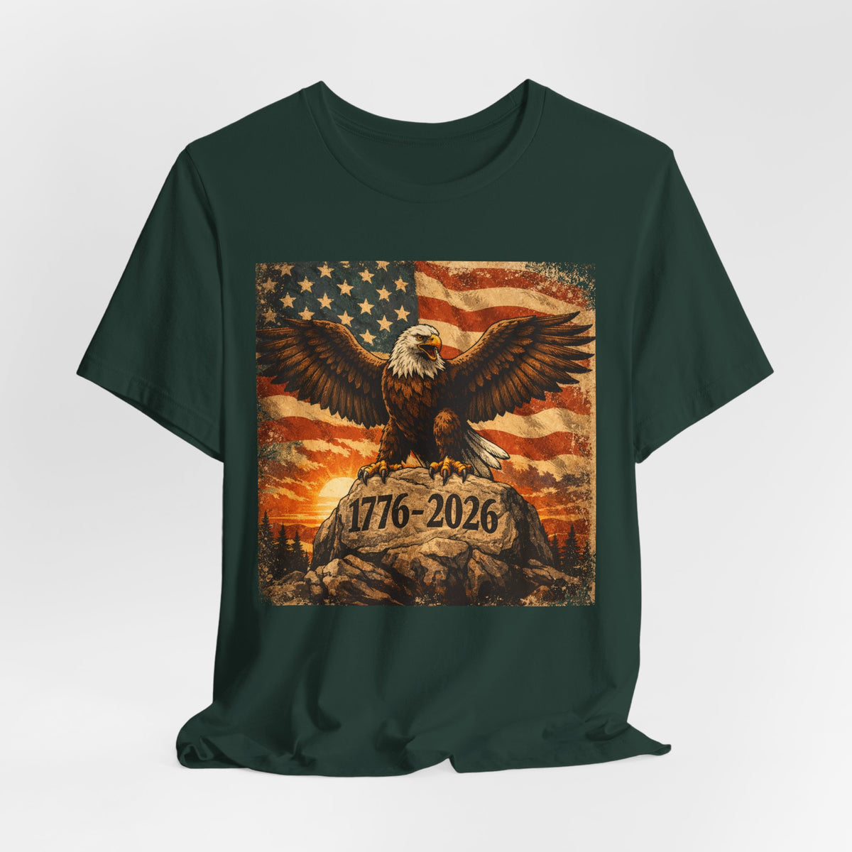 Patriotic Eagle Tee — 1776-2026 American Flag Graphic T-Shirt