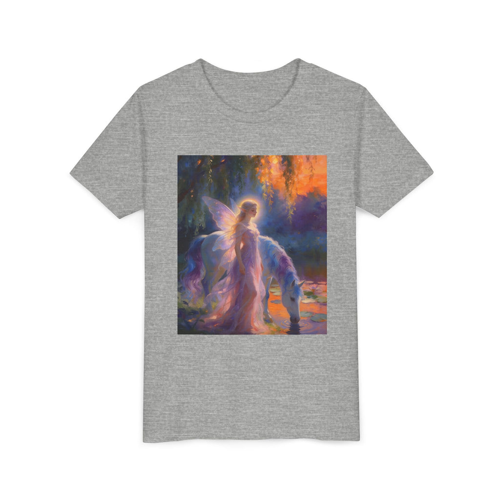 Fairy and Unicorn Youth Tee — Magical Fantasy Kids T-Shirt