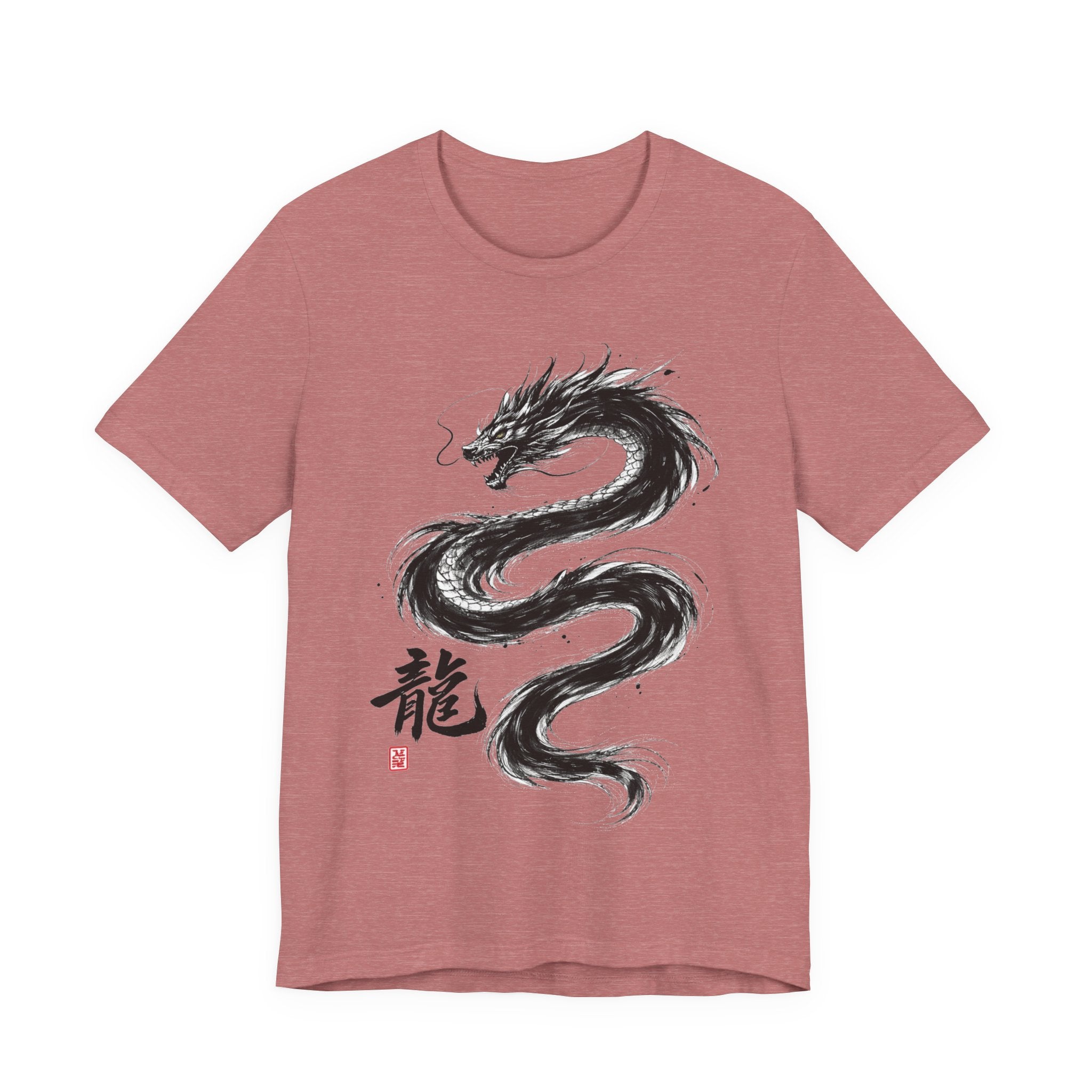 Dragon Brushstroke Tee — Asian Ink Dragon T-Shirt