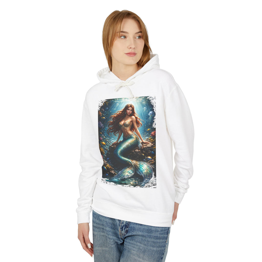 Mermaid Art Hooded Sweatshirt — Mystical Ocean Fantasy Hoodie