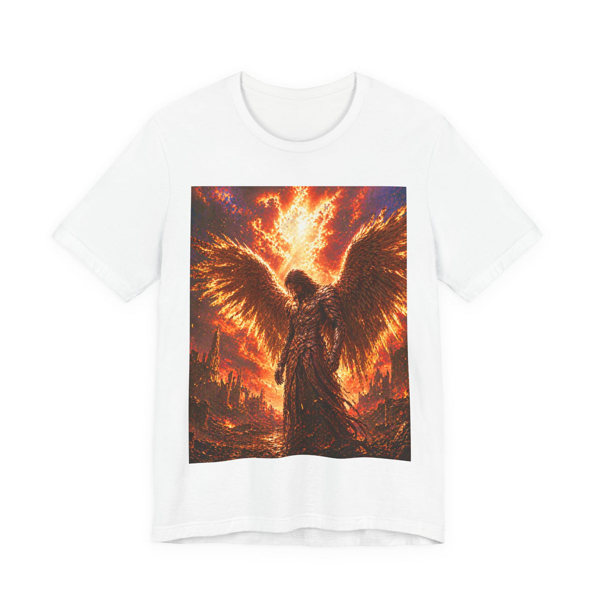 Angel Graphic Tee — Flaming Wings Apocalypse T-Shirt