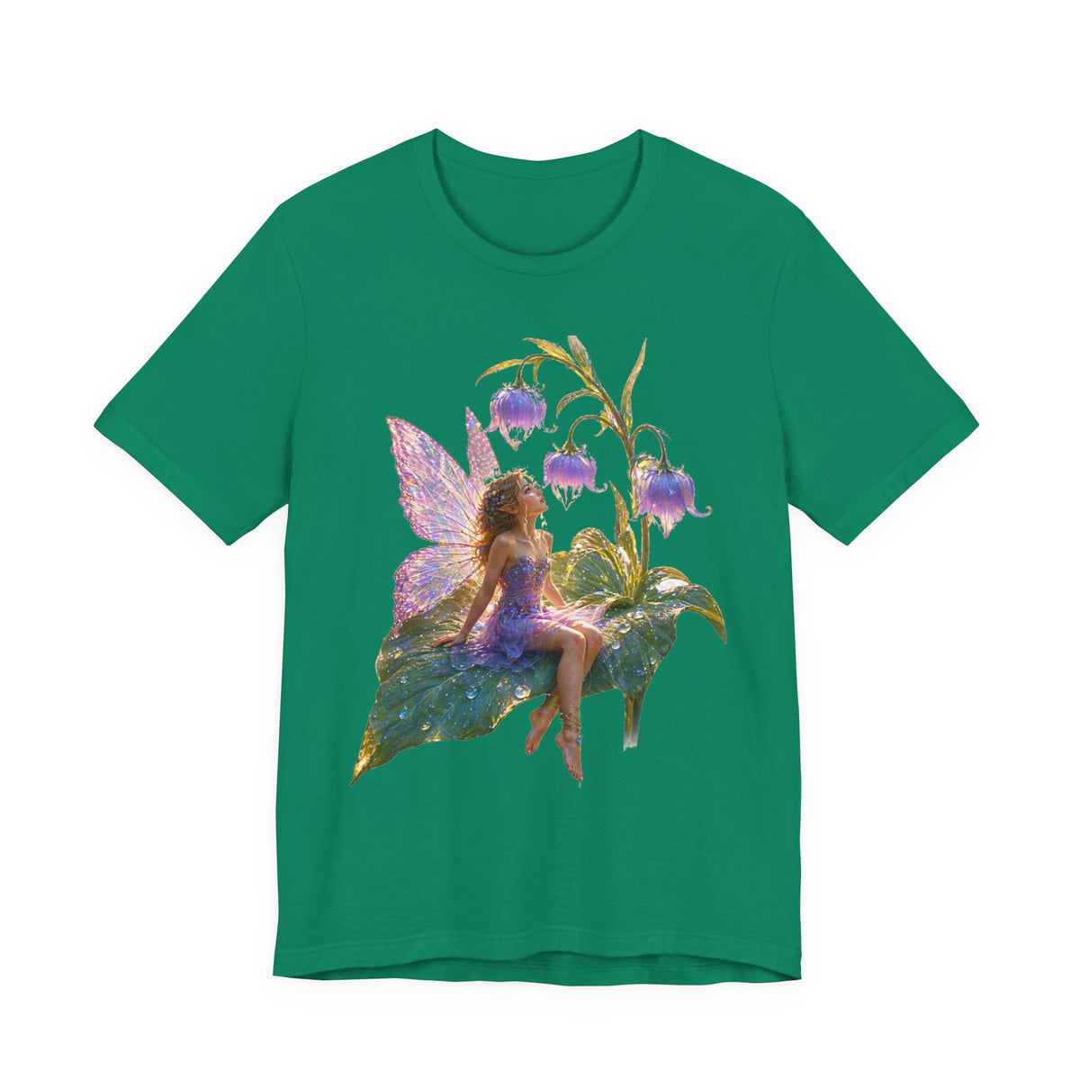 Fairy Garden T‑Shirt — Watercolor Fairy on Bellflower Tee