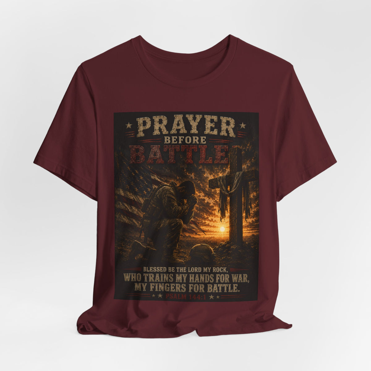 Prayer Before Battle T-Shirt — Christian Military Faith Tee