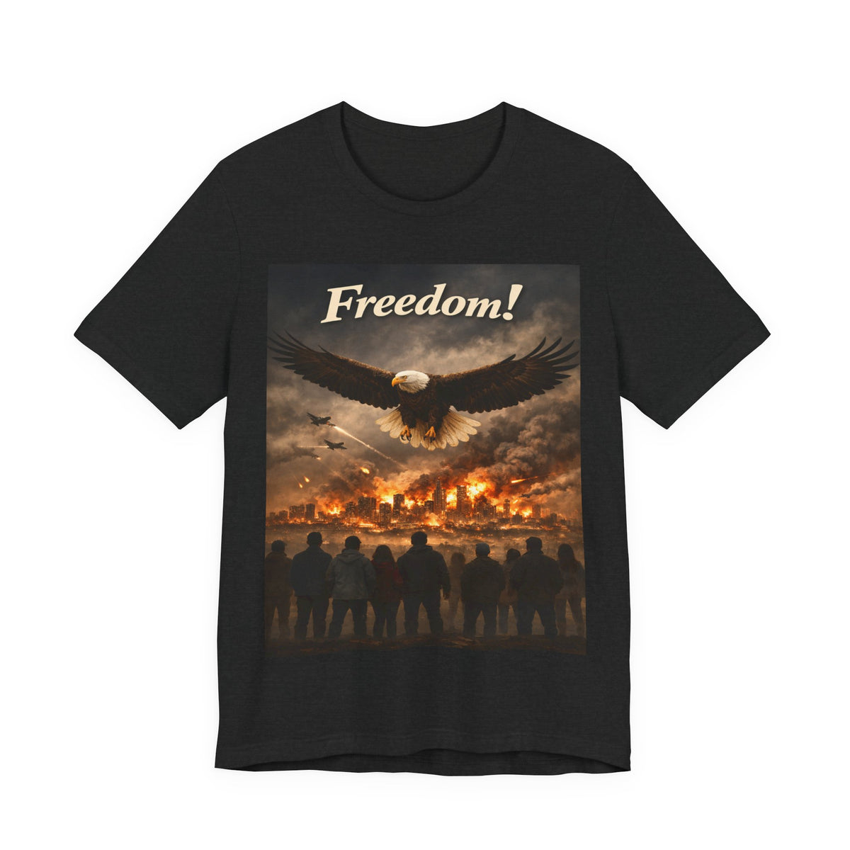 Freedom Eagle T-Shirt — Patriotic Bald Eagle & Crowd Graphic Tee