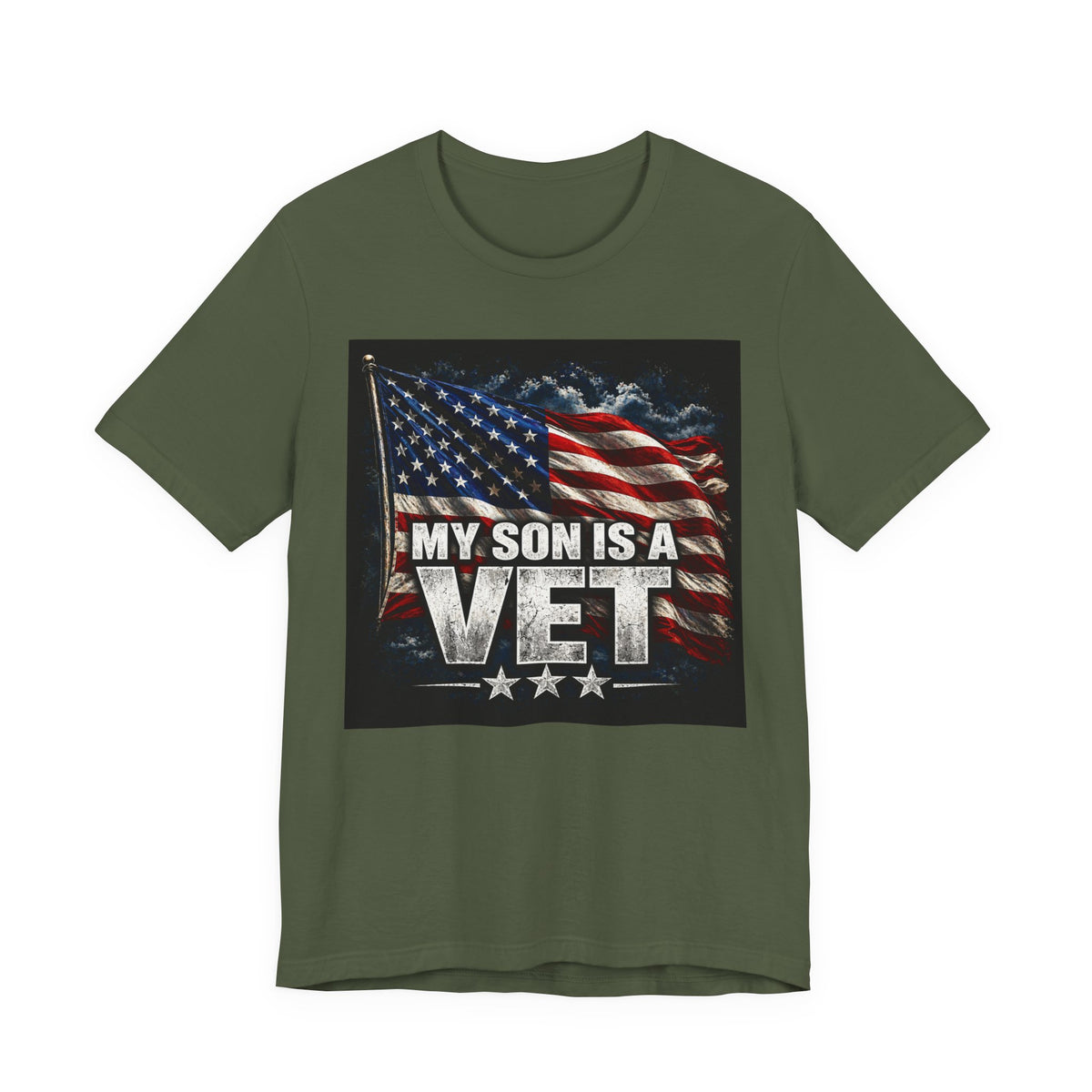 My Son Is A Vet T‑Shirt — Patriotic American Flag Tee for Proud Parents