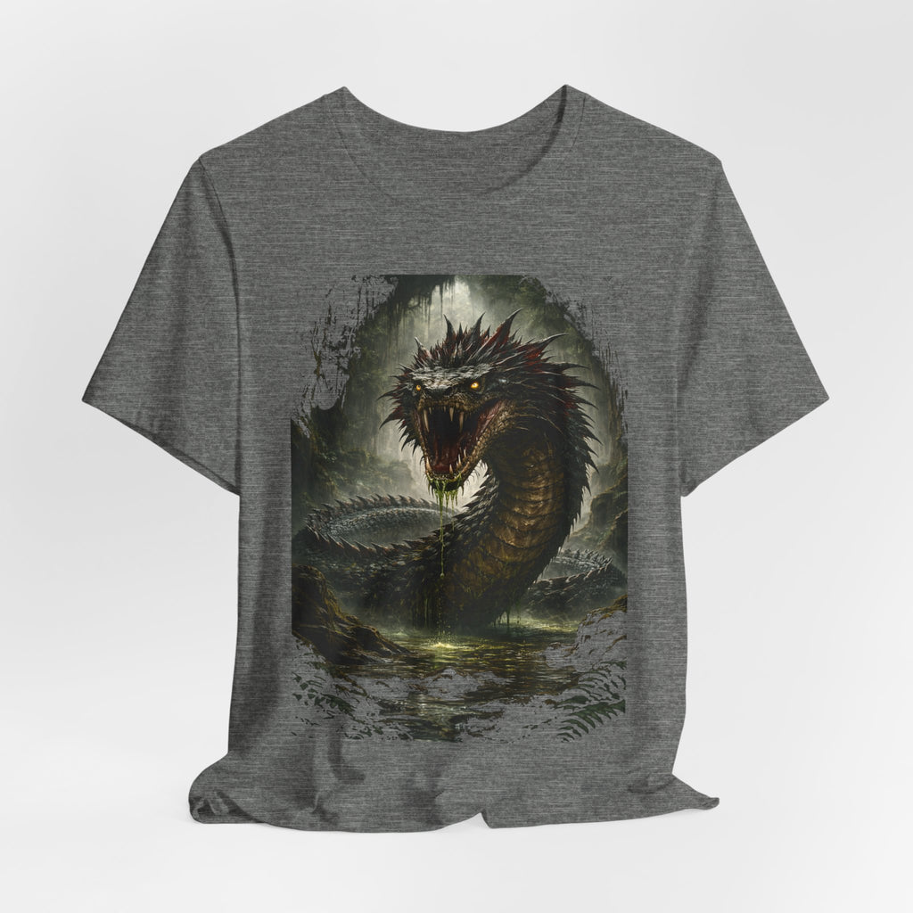 Basilisk Sea Serpent Graphic Tee — Dark Mythical Dragon Shirt