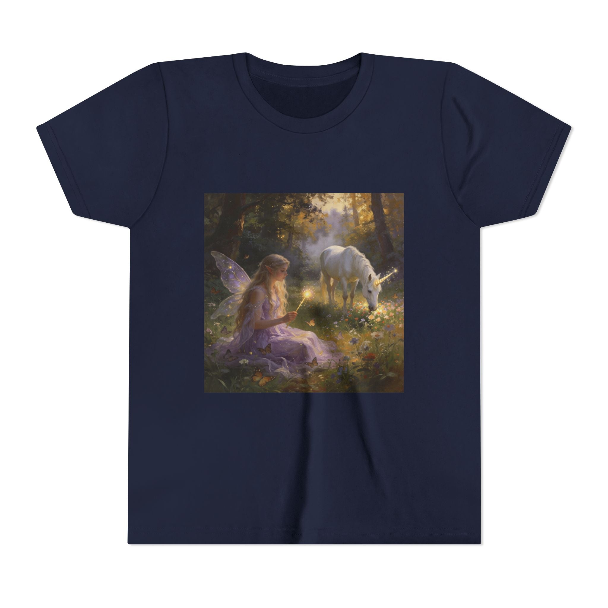 Youth Tee — Fairy and Unicorn Enchanted Forest Design