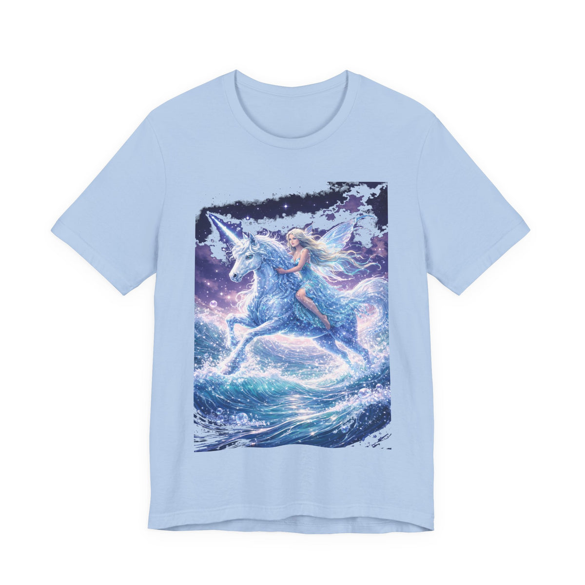 Mystical Unicorn Rider T‑Shirt – Fantasy Pegasus Night Sky Graphic Tee
