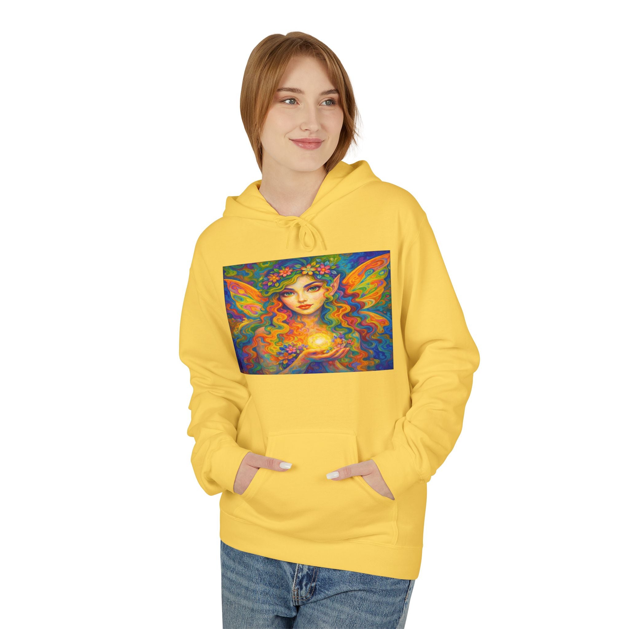 Psychedelic Butterfly fairy cotton Hoodie - Vibrant Tie-Dye Art Pullover