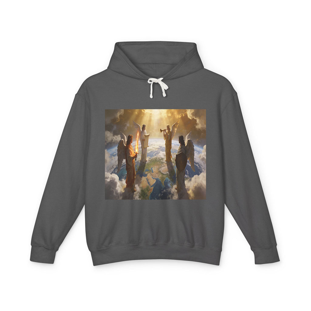 The Seven Trumpets-Angel Choir Hoodie — Heavenly Light Spiritual Graphic Pullover
