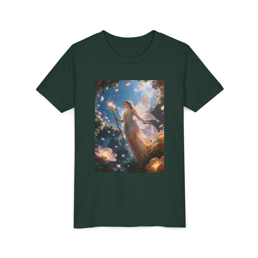 Fairy Glow Youth Tee — Enchanted Forest Fairy Graphic T-Shirt