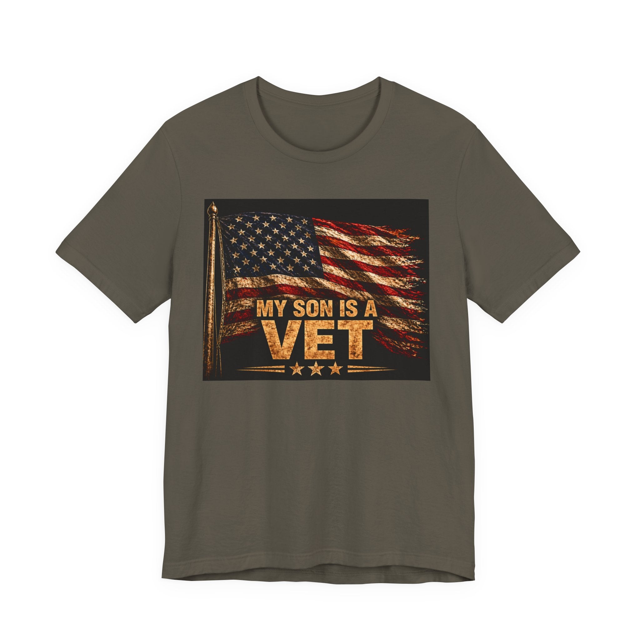 My Son Is A Vet T-Shirt — Patriotic American Flag Veteran Support Tee
