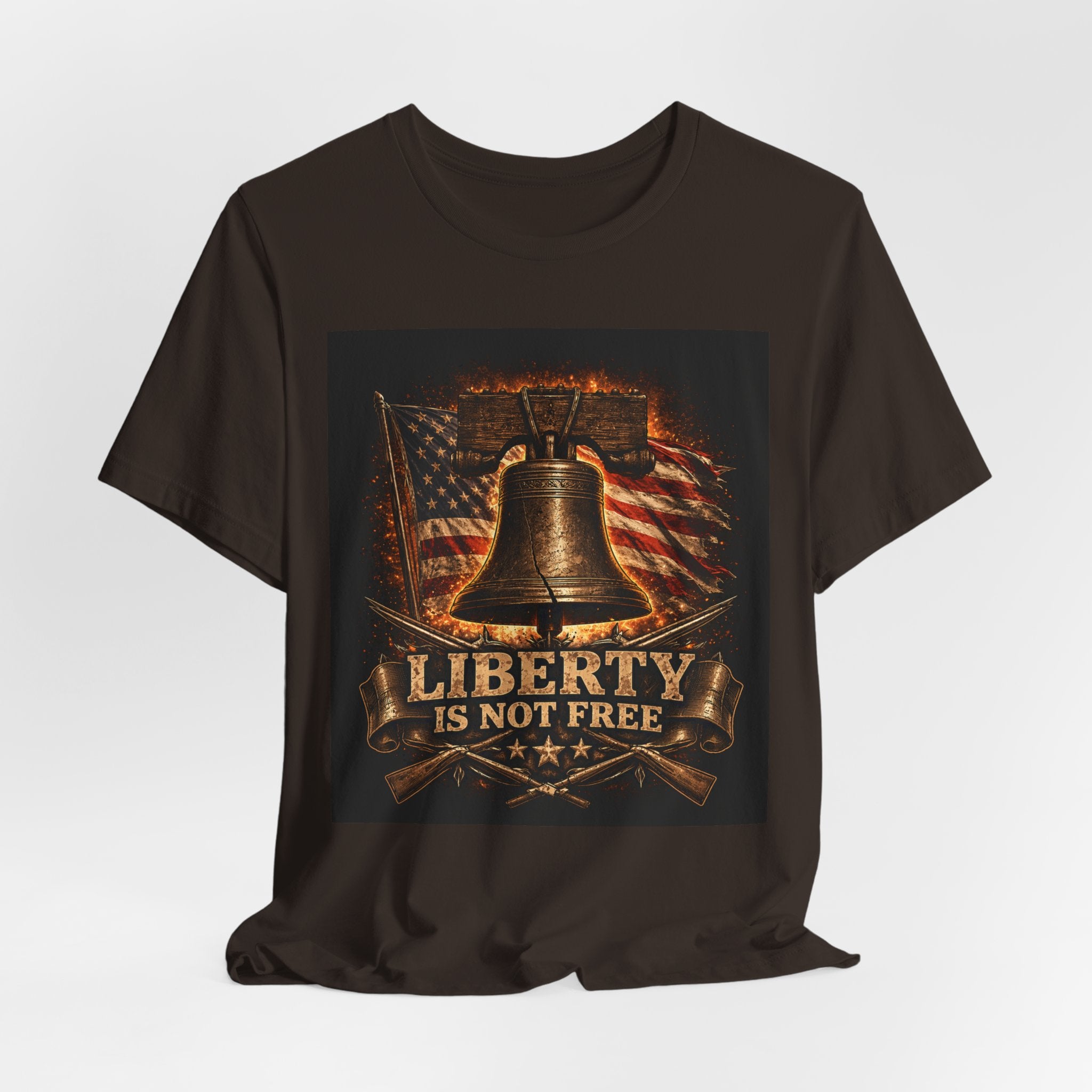 Liberty Is Not Free T-Shirt — Patriotic American Flag & Liberty Bell Tee for Veterans, 4th of July
