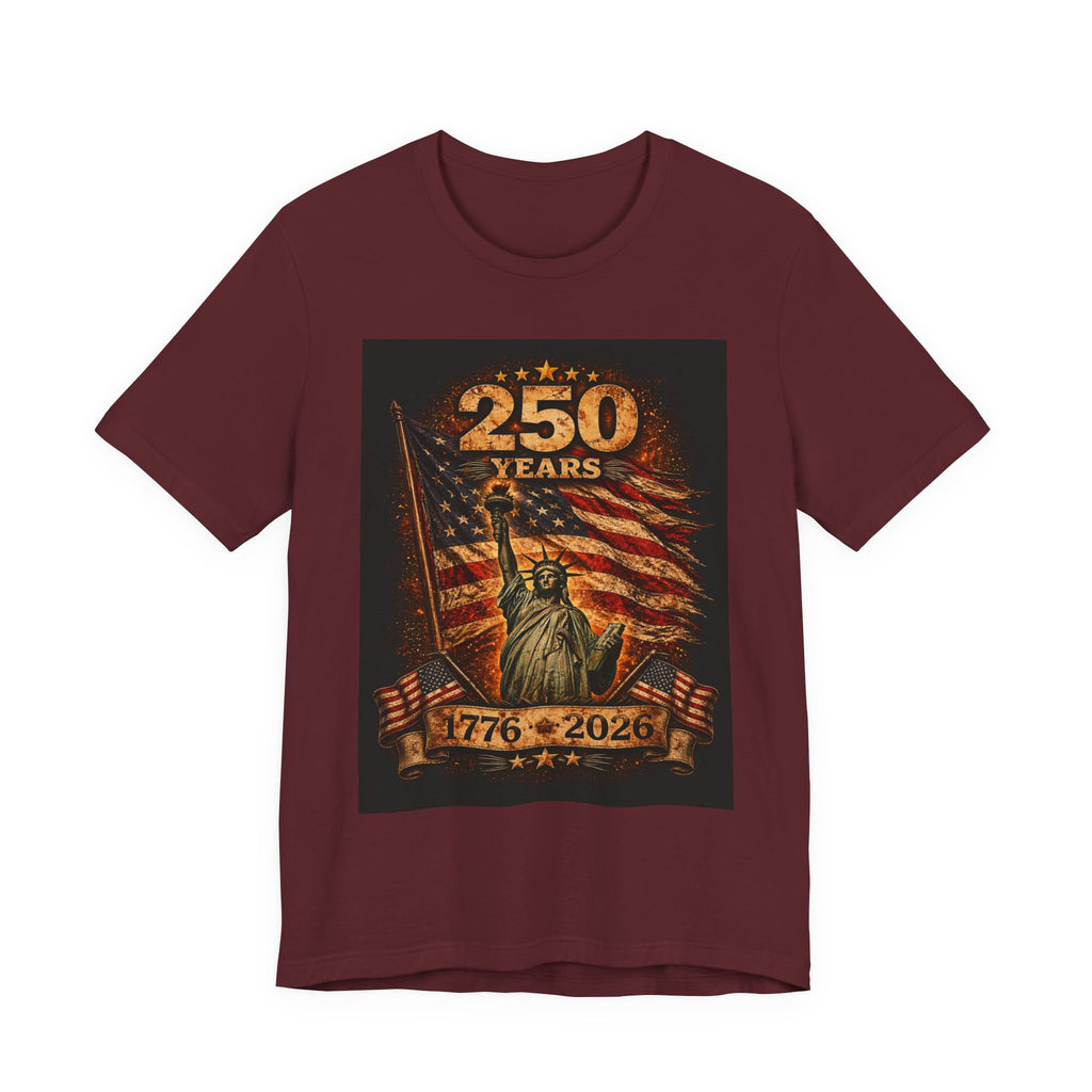 250 Years USA Liberty T-Shirt – 1776-2026 American Flag & Statue of Liberty Tee