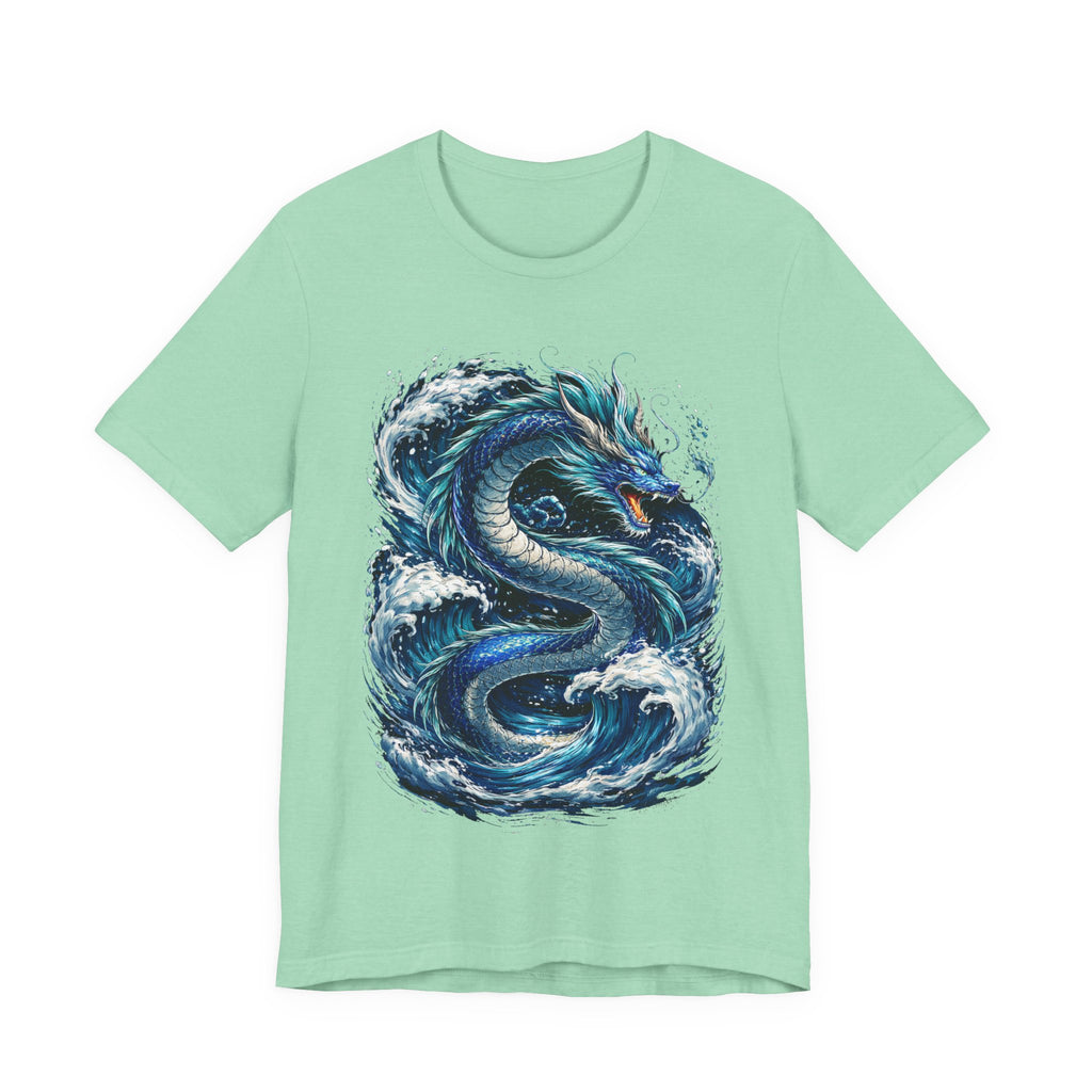 Ocean Dragon Graphic Tee — Blue Wave Serpent T-Shirt